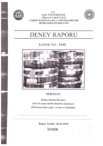 4 LT Ø 20 YUVARLAK DAMLA SULAMA DENEY RAPORU