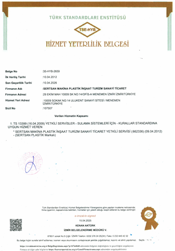 HİZMET YETERLİLİK BELGESİ