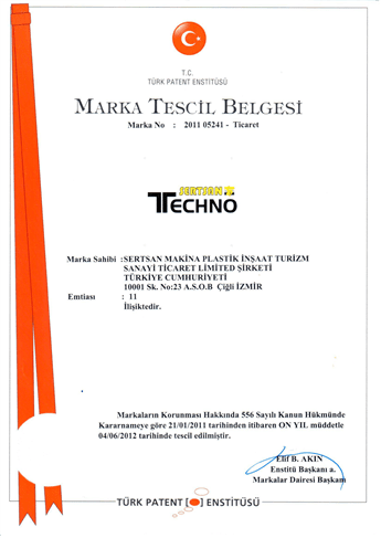 TECHNO MARKA TESCİL BELGESİ